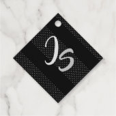 Elegant Gift met persoonlijke Silver Monogram Bedankjes Labels (Voorkant)