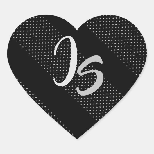 Elegant Gift met persoonlijke Silver Monogram Hart Sticker (Voorkant)