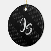 Elegant Gift met persoonlijke Silver Monogram Keramisch Ornament (Links)