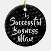 Elegant Gift met persoonlijke Silver Monogram Keramisch Ornament (Achterkant)