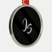 Elegant Gift met persoonlijke Silver Monogram Metalen Ornament (Rechts)
