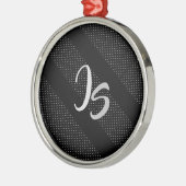 Elegant Gift met persoonlijke Silver Monogram Metalen Ornament (Links)
