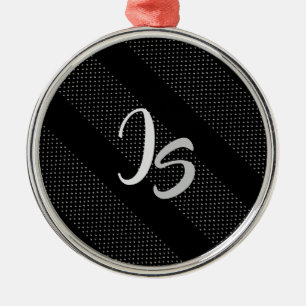 Elegant Gift met persoonlijke Silver Monogram Metalen Ornament