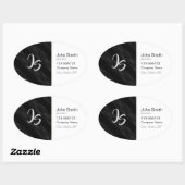 Elegant Gift met persoonlijke Silver Monogram Ovale Sticker (Vel)