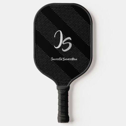 Elegant Gift met persoonlijke Silver Monogram Pickleball Paddle (Voorkant)
