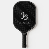 Elegant Gift met persoonlijke Silver Monogram Pickleball Paddle (Achterkant)