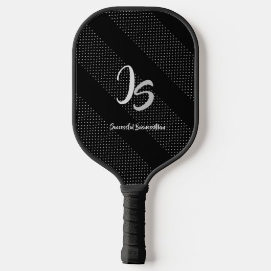 Elegant Gift met persoonlijke Silver Monogram Pickleball Paddle (Achterkant)