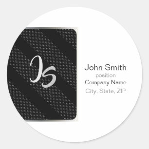 Elegant Gift met persoonlijke Silver Monogram Ronde Sticker
