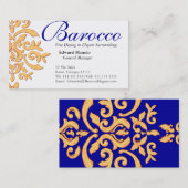 Elegant Gilded Damask Restaurant Visitekaartje (Voorkant / Achterkant)