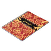 Elegant Gilded Red en Gold Damask Notitieboek (Linkerzijde)