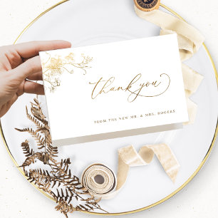 Elegant Gilded Wedding Dank je gevouwen Kaart