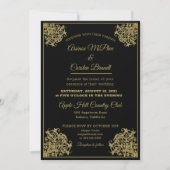 Elegant Gilded Wedding Uitnodiging (Voorkant)
