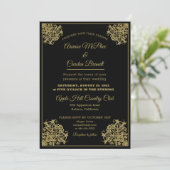 Elegant Gilded Wedding Uitnodiging (Staand voorkant)