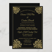 Elegant Gilded Wedding Uitnodiging (Voorkant / Achterkant)