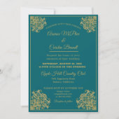 Elegant Gilded Wedding Uitnodiging (Voorkant)