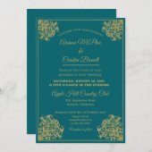 Elegant Gilded Wedding Uitnodiging (Voorkant / Achterkant)