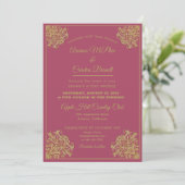 Elegant Gilded Wedding Uitnodiging (Staand voorkant)