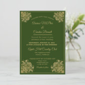 Elegant Gilded Wedding Uitnodiging (Staand voorkant)