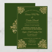 Elegant Gilded Wedding Uitnodiging (Voorkant / Achterkant)