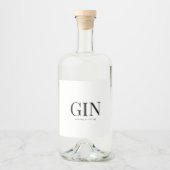 elegant GIN bruiloft Likeurfles Etiket (Voorkant)