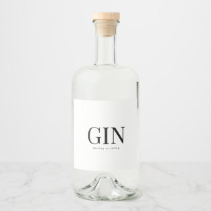 elegant GIN bruiloft Likeurfles Etiket