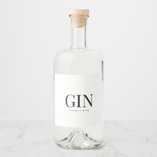 elegant GIN bruiloft Likeurfles Etiket (Voorkant)