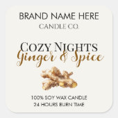 Elegant Ginger & Spice Christmas Candle Labels (Voorkant)
