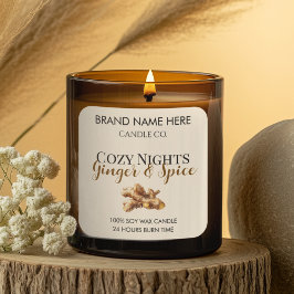 Elegant Ginger & Spice Christmas Candle Labels