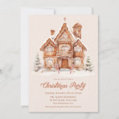 Elegant Gingerbread House Kerstfeest Kaart (Voorkant)