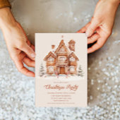 Elegant Gingerbread House Kerstfeest Kaart