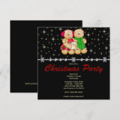 Elegant Gingerbrood Family and Stars CUTE Christma Kaart (Voorkant / Achterkant)