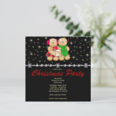 Elegant Gingerbrood Family and Stars CUTE Christma Kaart (Staand voorkant)