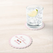 Elegant Gingham Zomer Brunch Vrijgezellenfeest Roz Kartonnen Onderzetters (Insitu)