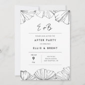 Elegant Ginkgo Biloba bruiloft afterparty Kaart (Voorkant)
