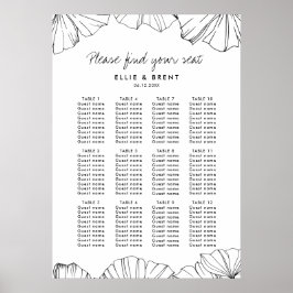 Elegant Ginkgo Biloba trouwzitje Poster