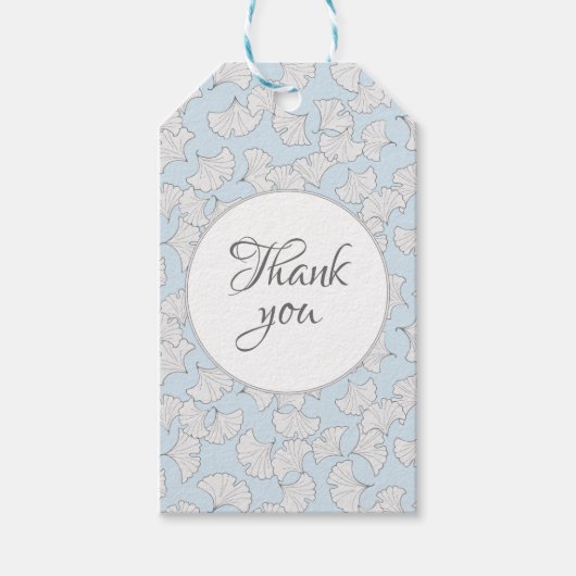 Elegant ginkgo-bladeren met aangepaste achtergrond cadeaulabel (Voorkant)