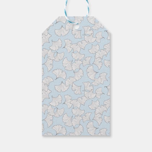 Elegant ginkgo-bladeren met aangepaste achtergrond cadeaulabel (Achterkant)