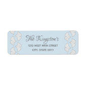 Elegant ginkgo-bladeren met aangepaste achtergrond etiket (Voorkant)