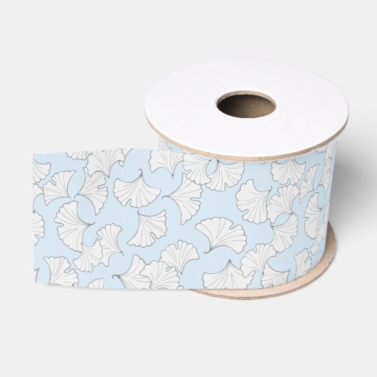 Elegant ginkgo-bladeren met aangepaste achtergrond grosgrain lint (Spoel)