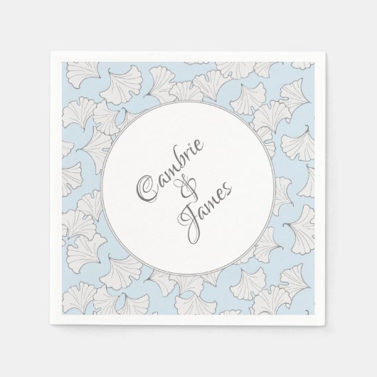 Elegant ginkgo-bladeren met aangepaste achtergrond servetten (Voorkant)