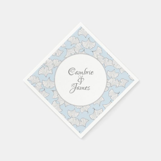 Elegant ginkgo-bladeren met aangepaste achtergrond servetten (Hoek)