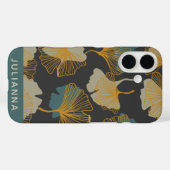 Elegant Ginkgo laat patroonherfst gepersonaliseerd Case-Mate iPhone Case (Achterkant (horizontaal))