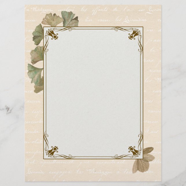 Elegant Ginkgo laat scrapbook schrijven (Voorkant)