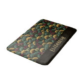 Elegant Ginkgo Patroon Monogram Naam Juweel Tinten Badmat (Gekanteld)