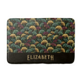 Elegant Ginkgo Patroon Monogram Naam Juweel Tinten Badmat (Voorkant)