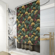 Elegant Ginkgo Patroon Monogram Naam Juweel Tinten