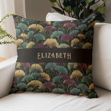 Elegant Ginkgo Patroon Monogram Naam Juweel Tinten