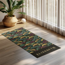 Elegant Ginkgo Patroon Monogram Naam Juweel Tinten