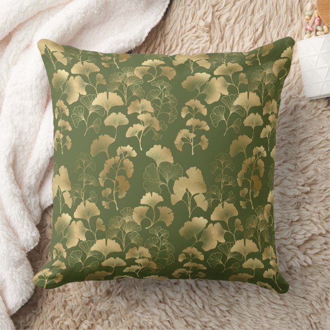 Elegant Ginkgo Tuinpatroon Kussen (Deken)