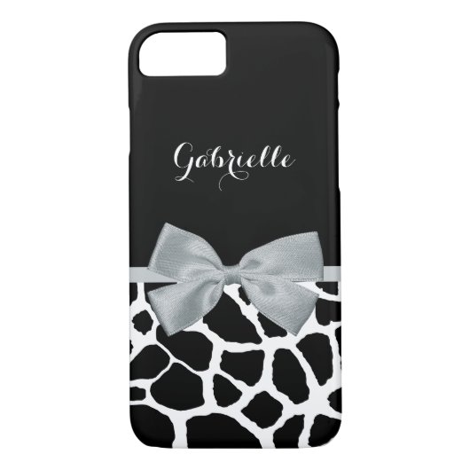 Elegant Giraffe afdrukken met naam en kleur Case-Mate iPhone Case (Achterkant)